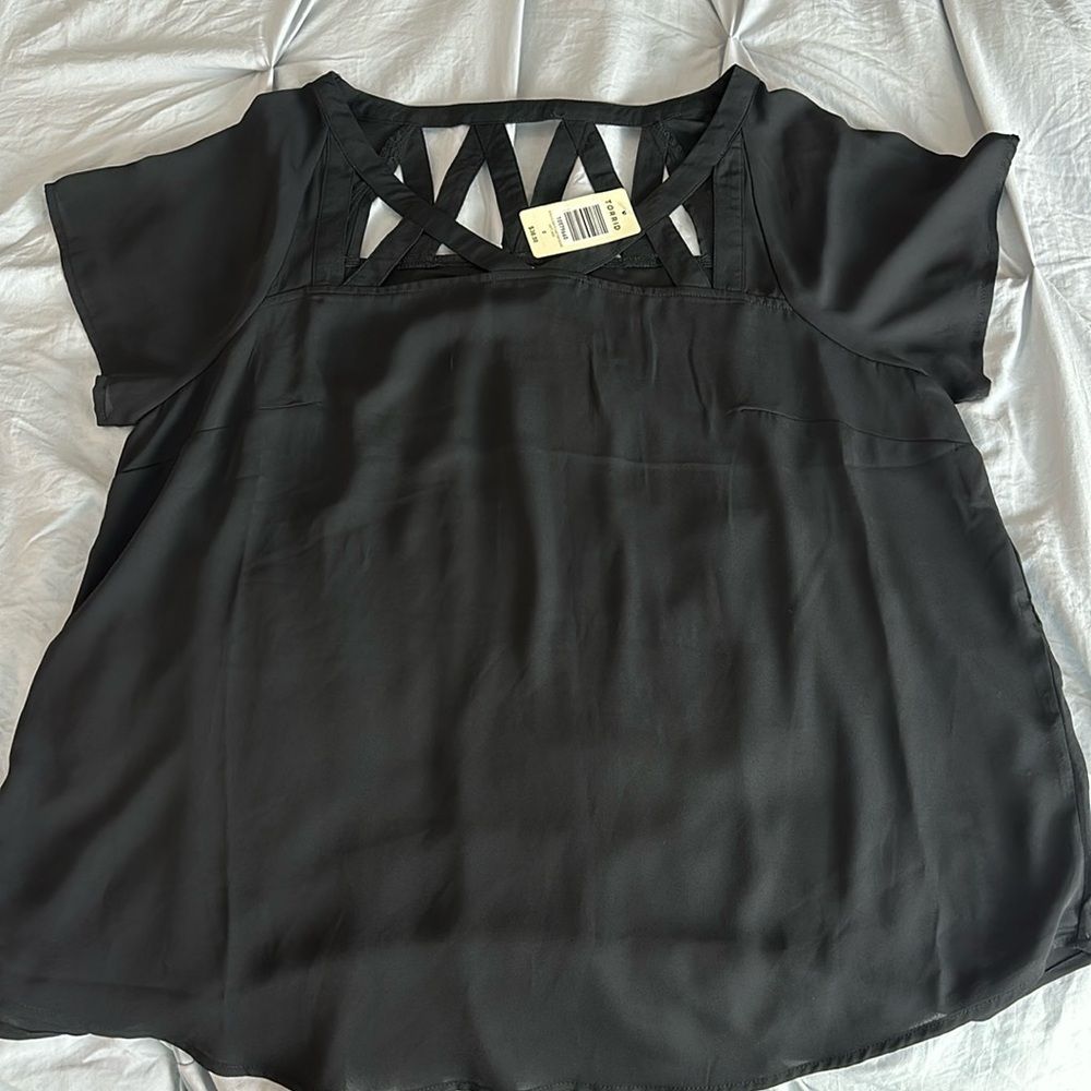 Women Black Cage Blouse from torrid